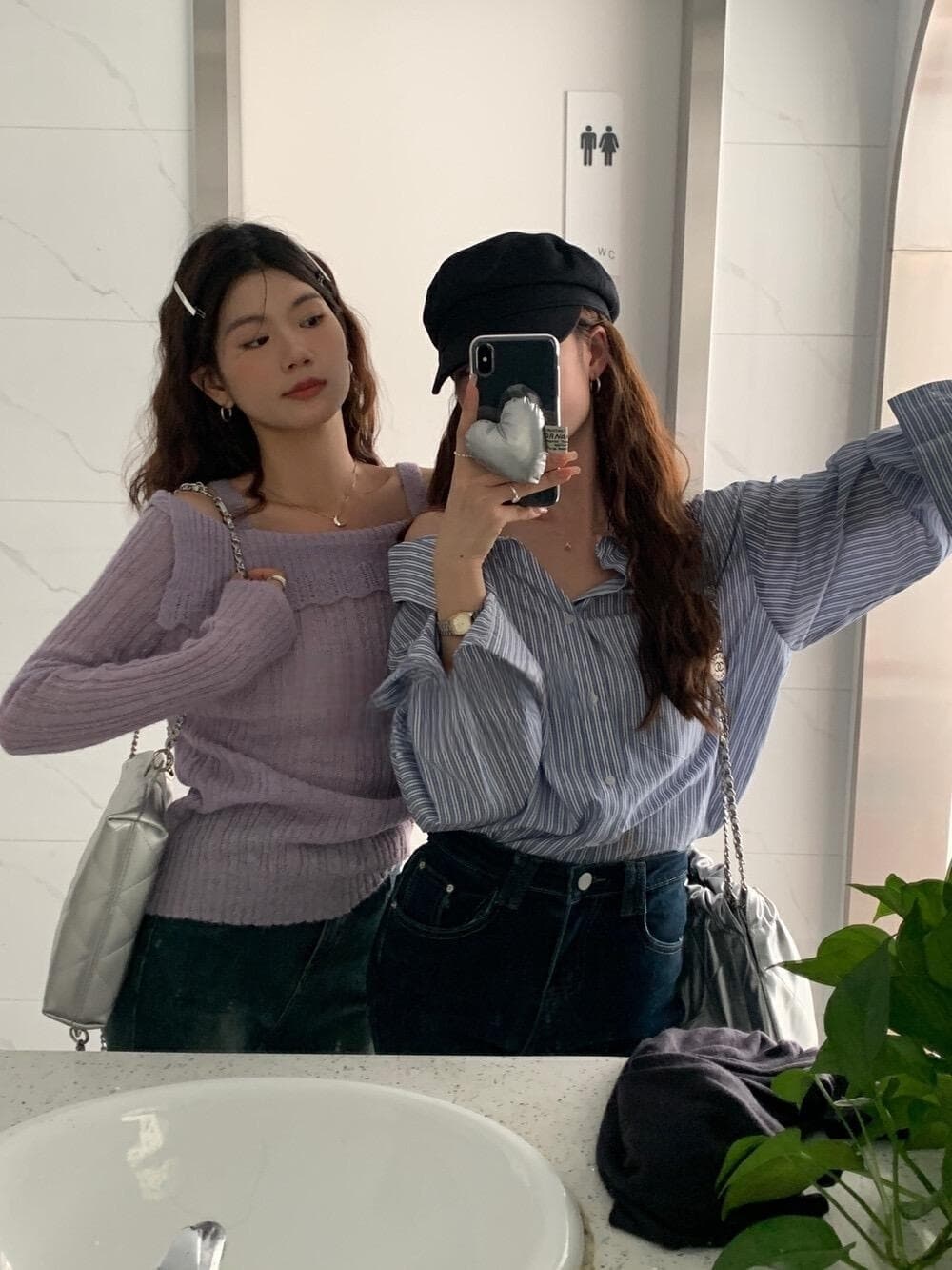 프렌치 레트로 원숄더 스트라이프 셔츠 상세 이미지 2