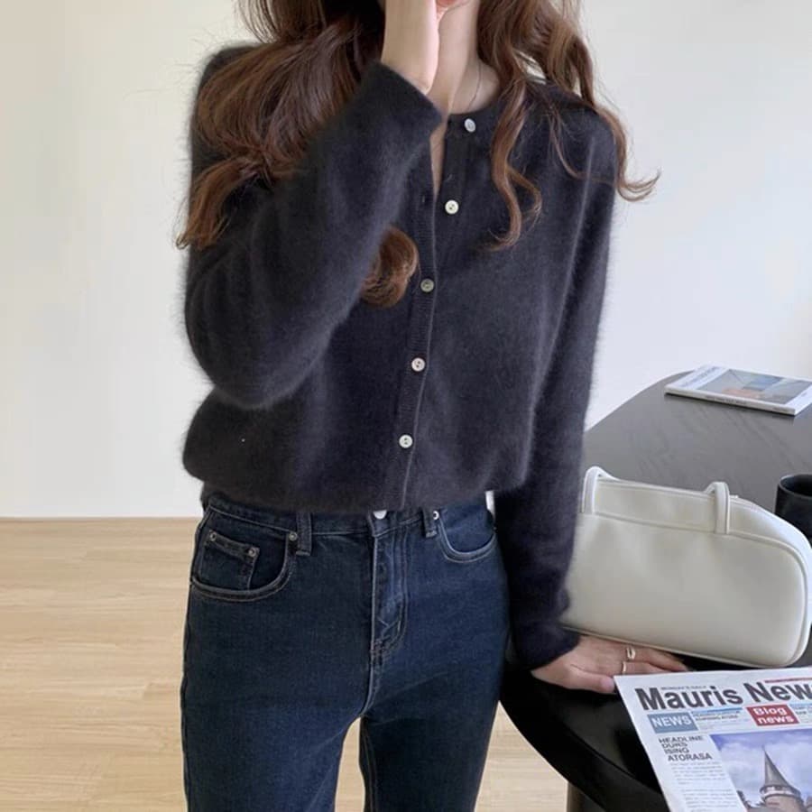 라운드넥 루즈핏 가디건 (10color) 상세 이미지 19