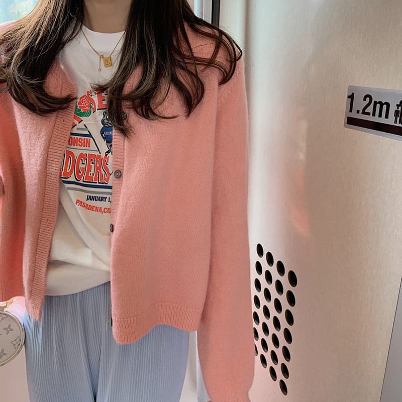 라운드넥 루즈핏 가디건 (10color) 상세 이미지 31