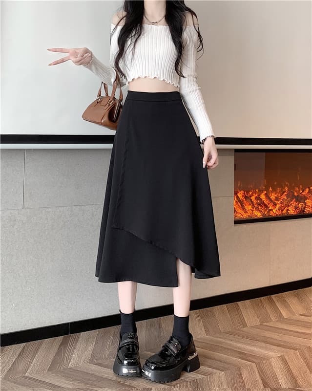 고무줄 허리 루즈핏 A라인 스커트 상세 이미지 8