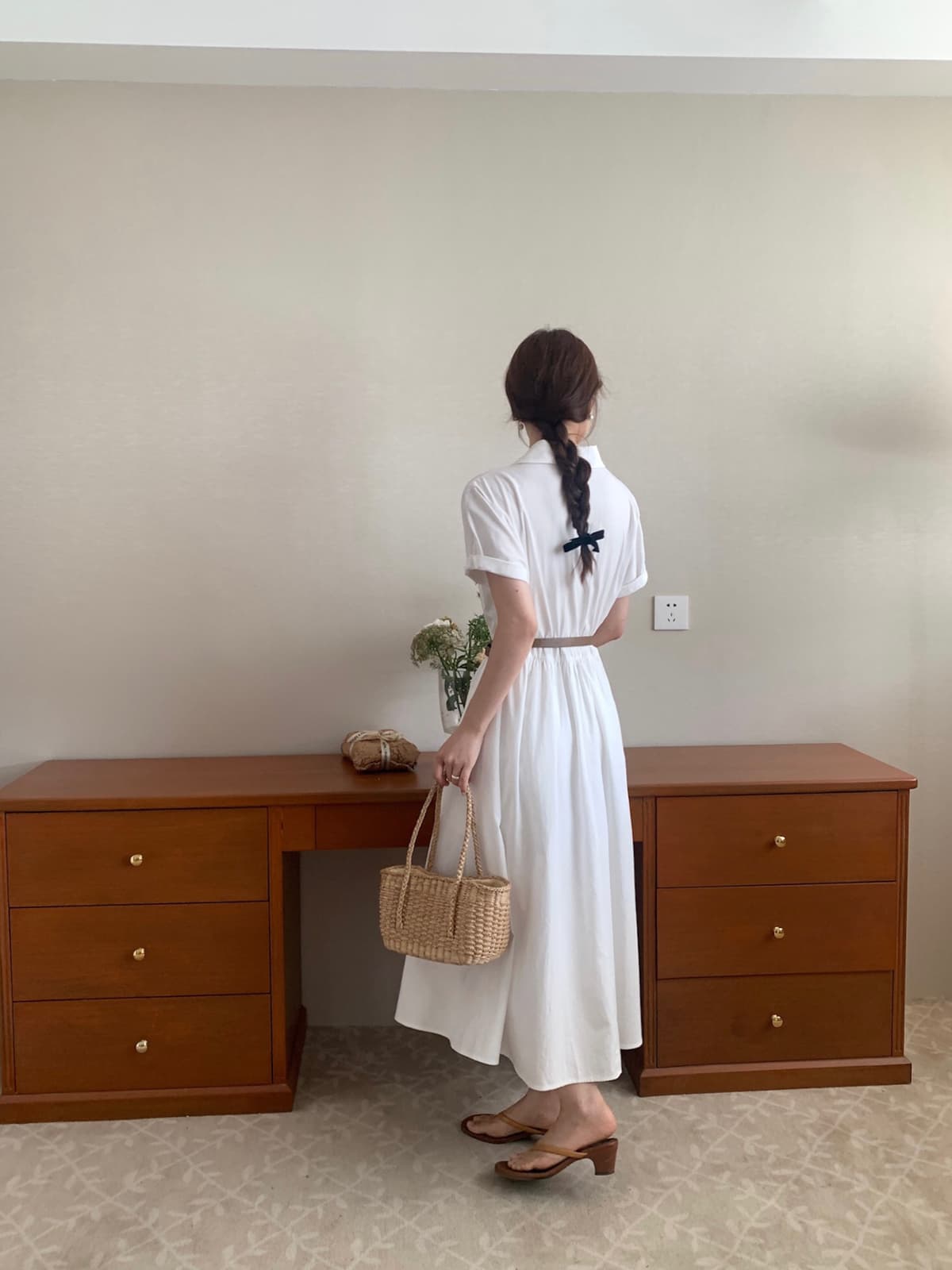 단추 셔츠 스타일 원피스 상세 이미지 5