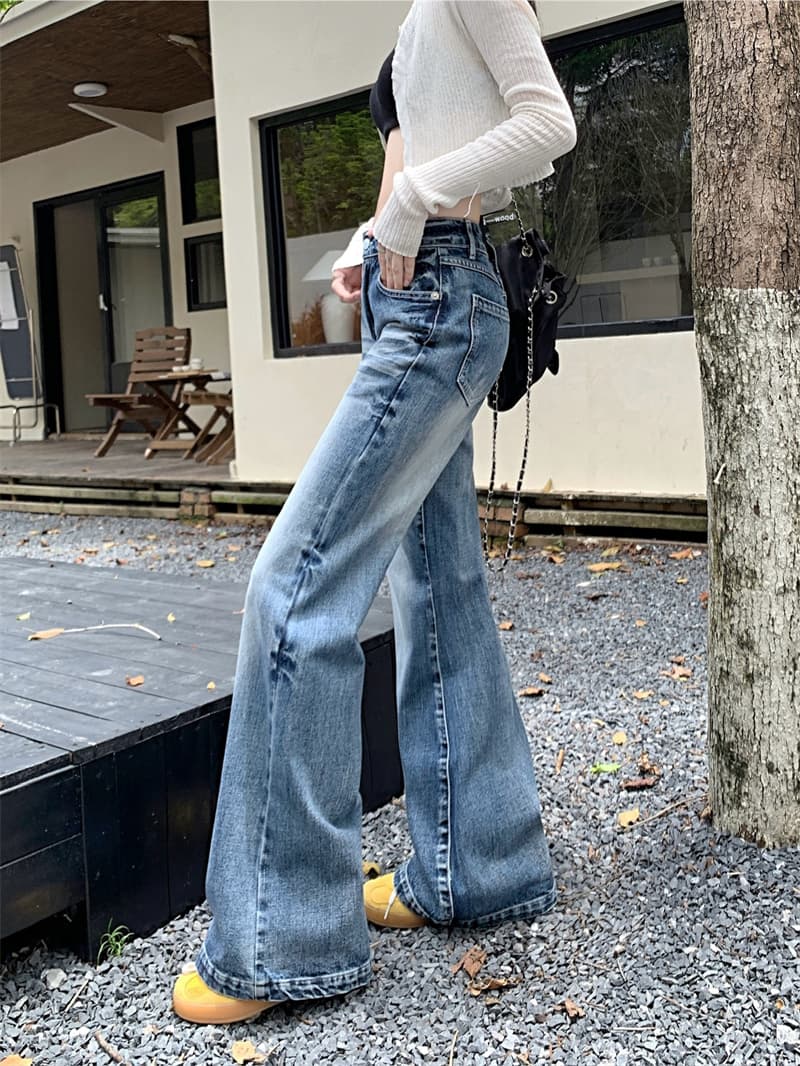레트로 와이드 스트레이트 데님 팬츠 상세 이미지 6