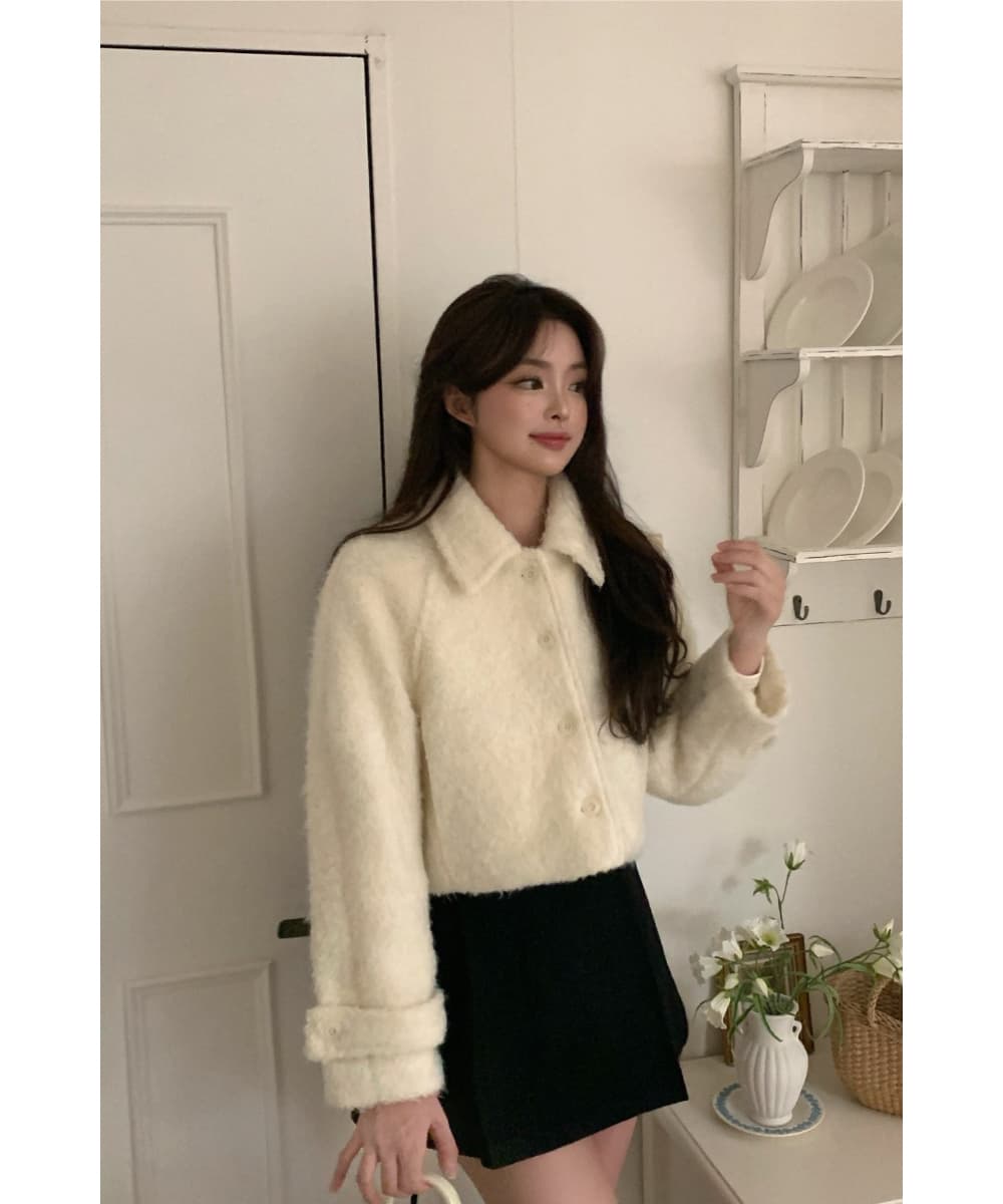 겨울 부클 숏 기장 퀼팅 아우터 상세 이미지 6