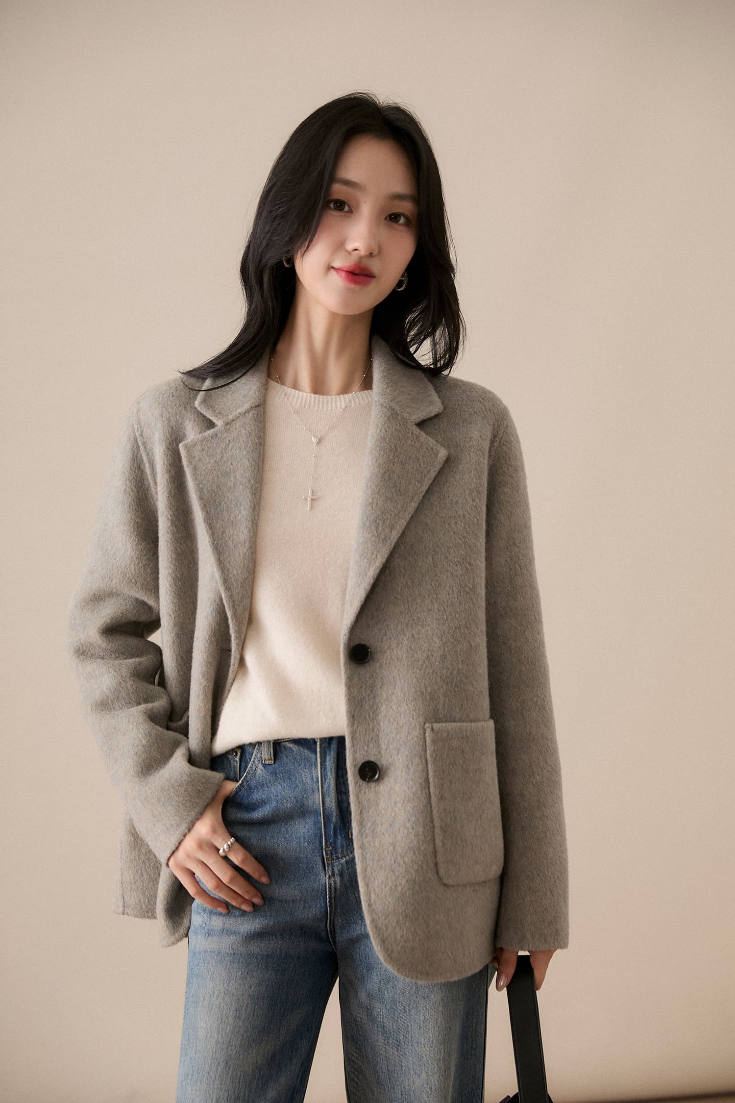 더블 버튼 직통 코트 (3color) 상세 이미지 7