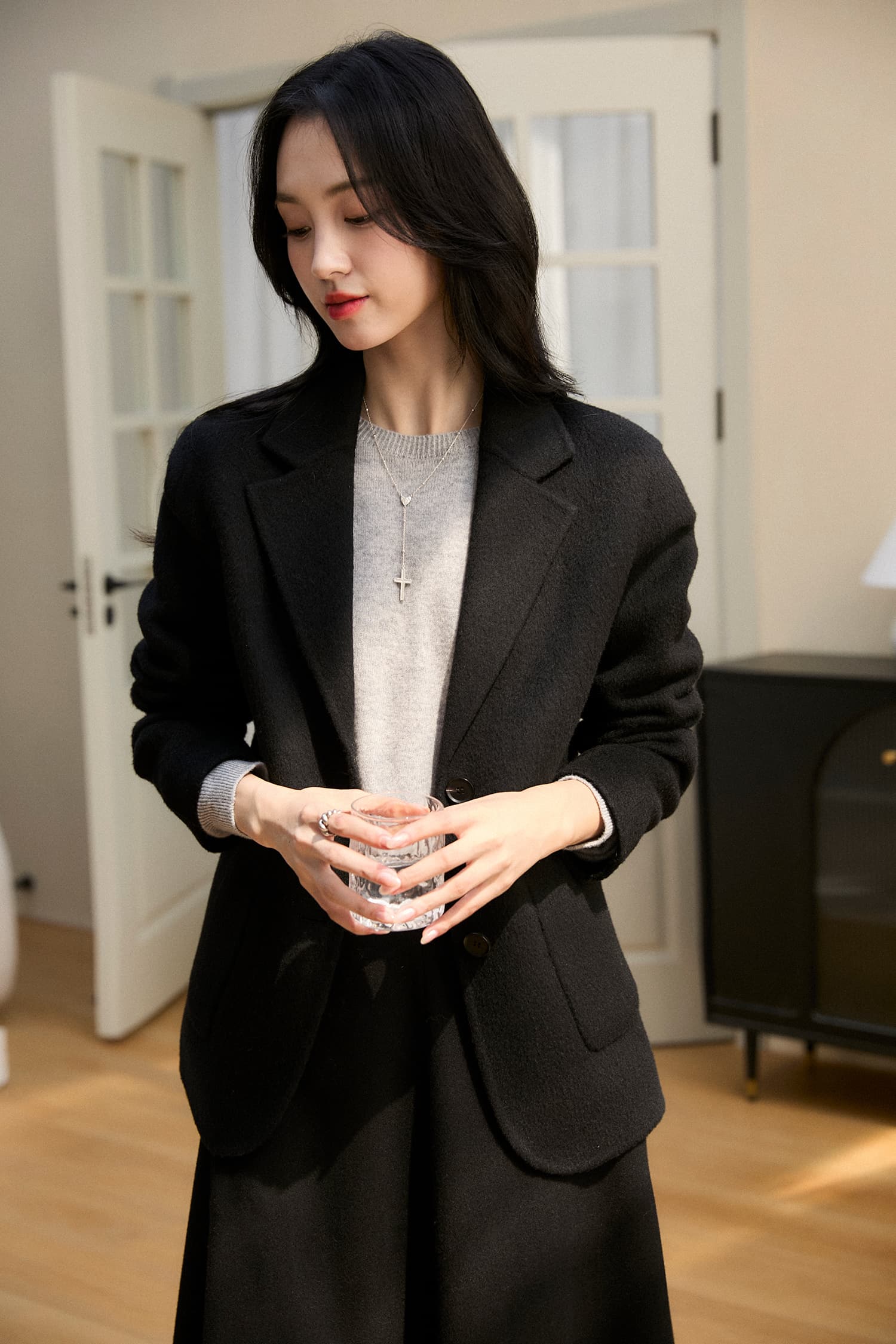 더블 버튼 직통 코트 (3color) 상세 이미지 20