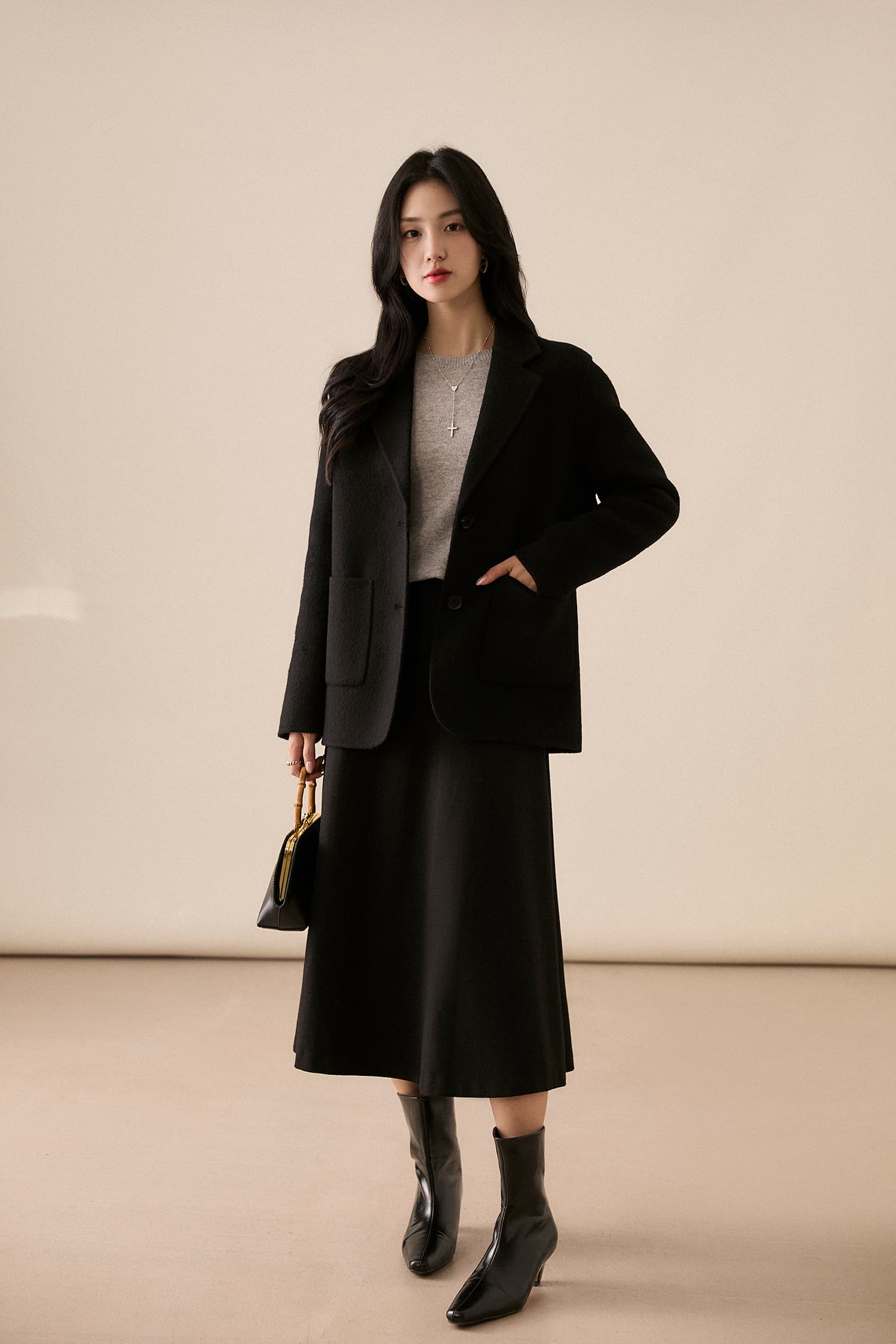 더블 버튼 직통 코트 (3color) 상세 이미지 21