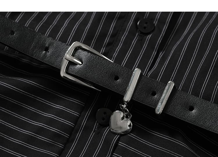 스트라이프 허리 조임 크롭 원피스 상세 이미지 49