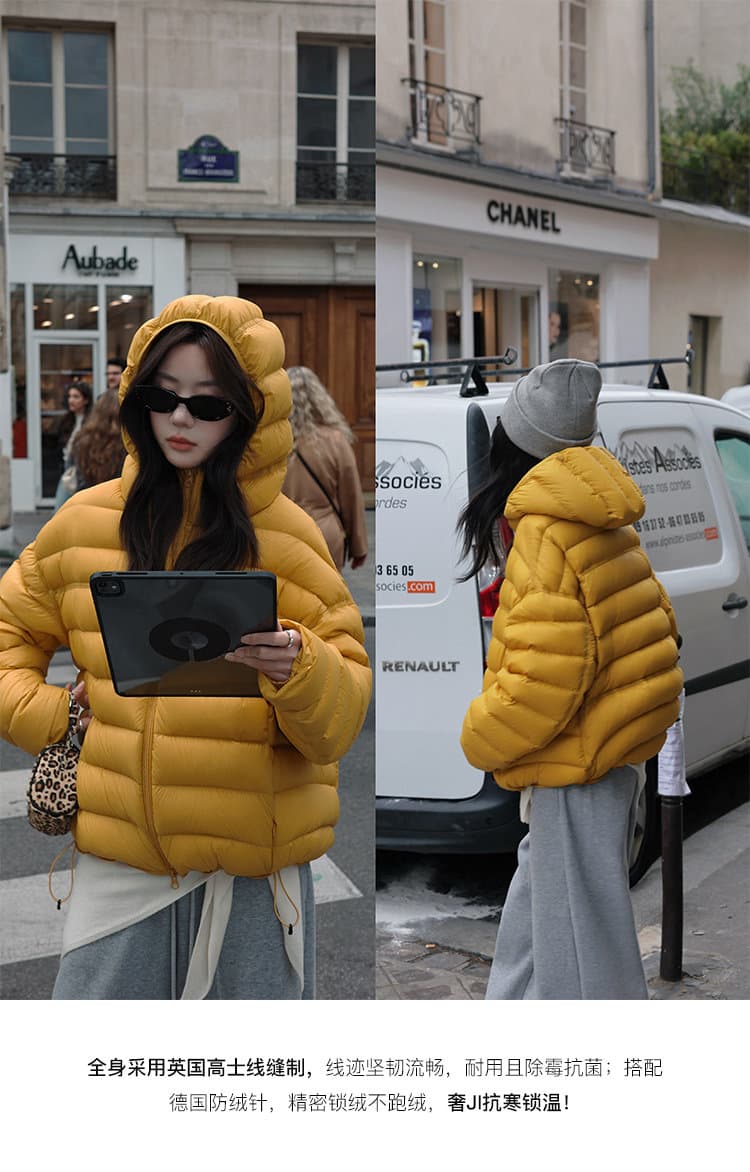 후드 경량 숏 패딩 자켓 (7color) 상세 이미지 8