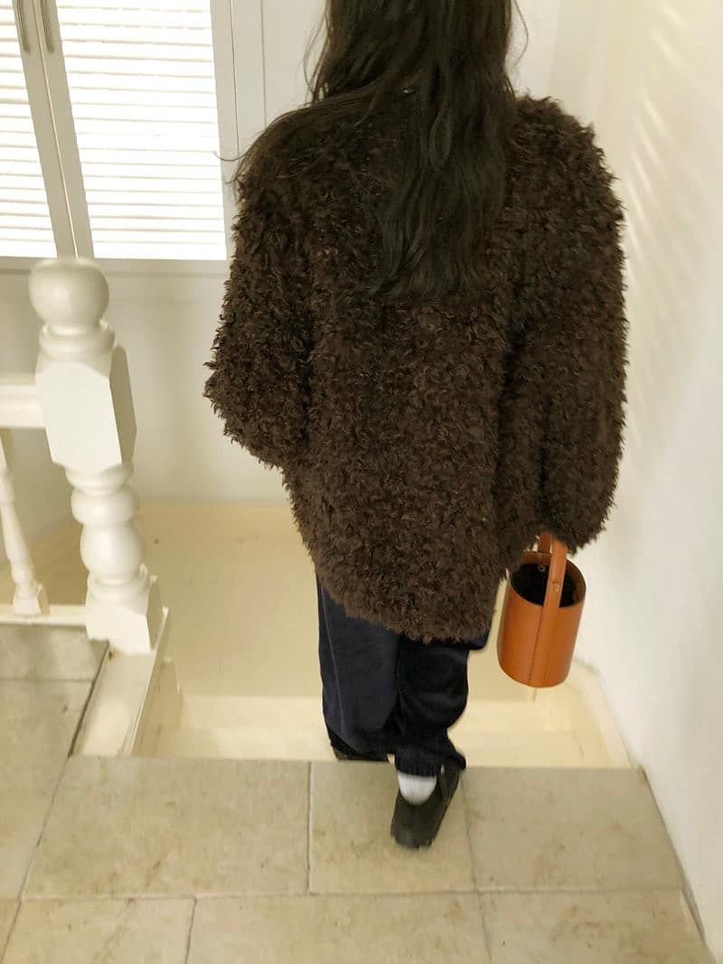 라운드넥 단추 원단 자켓 상세 이미지 3