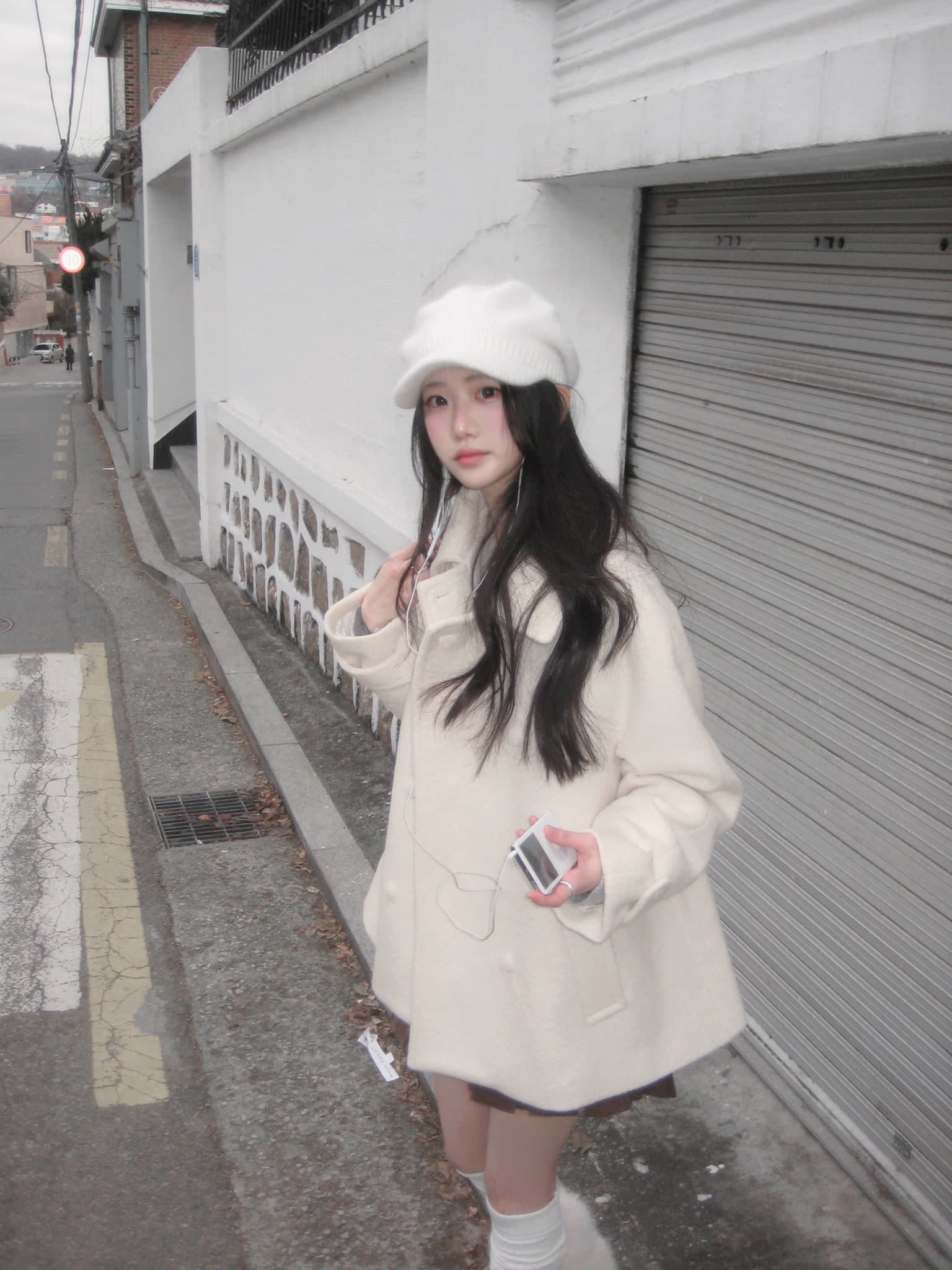 폴드 칼라 퀼팅 두꺼운 코트 상세 이미지 11