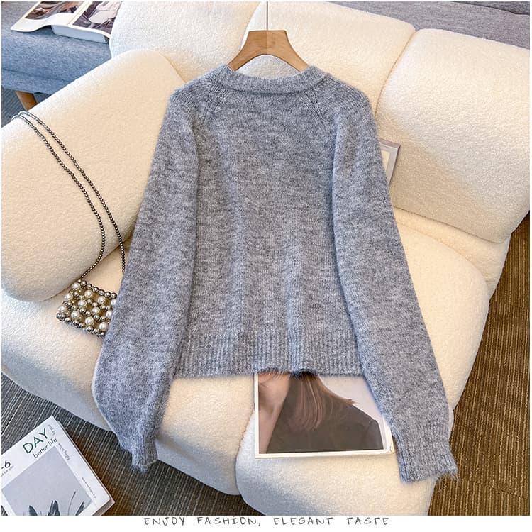 프레피 루즈핏 라운드넥 가디건 (3color) 상세 이미지 17