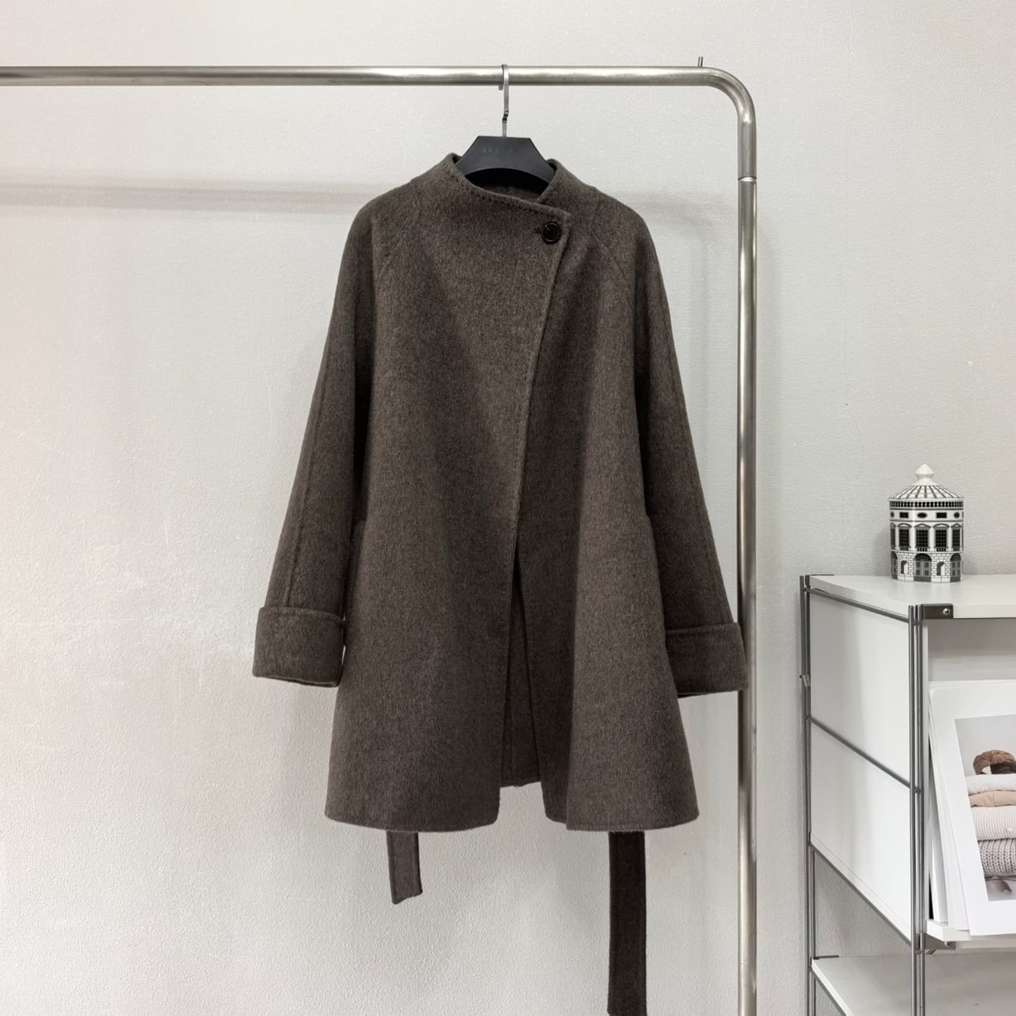 스탠드 칼라 울 코트 (3color)