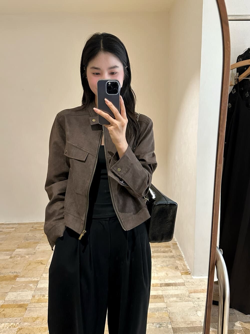레트로 스웨이드 숏 자켓 상세 이미지 2
