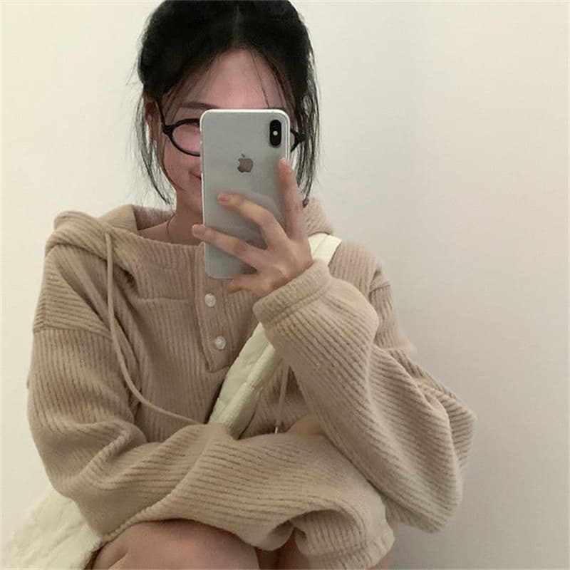 후드 루즈 스웨트셔츠 와이드 쇼츠 세트 상세 이미지 12