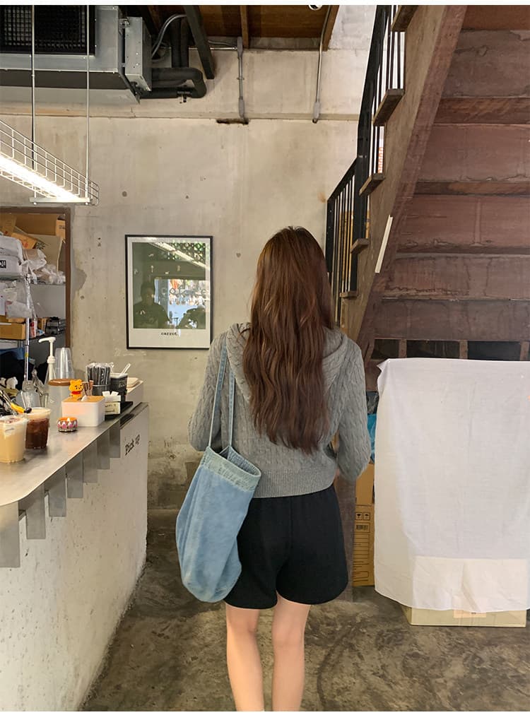 꽈배기 후드 가디건 (3color) 상세 이미지 20