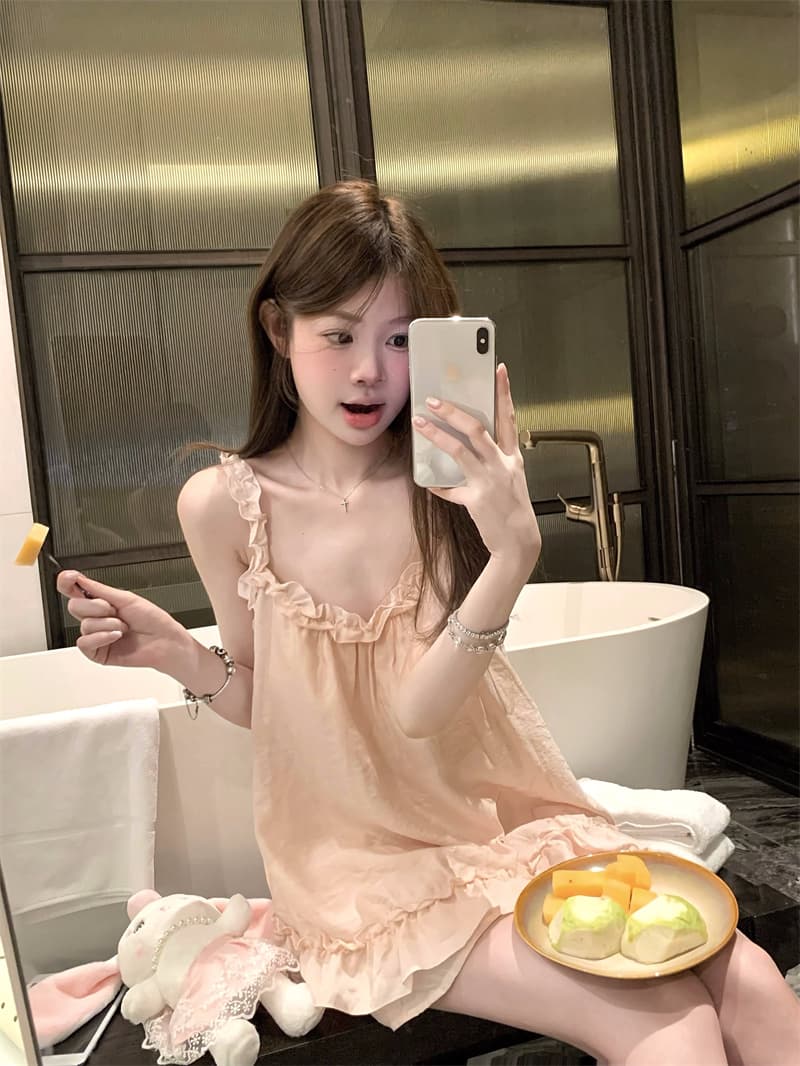 여성용 브라켓 탑 편안한 홈웨어 세트 상세 이미지 7