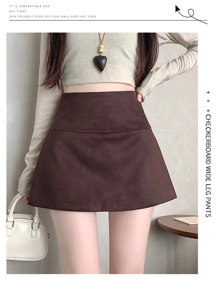 PU 스웨이드 하이웨이스트 A라인 미니 스커트 (3color) 상세 이미지 34