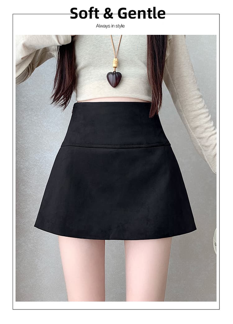 PU 스웨이드 하이웨이스트 A라인 미니 스커트 (3color) 상세 이미지 39