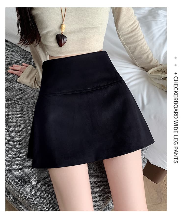 PU 스웨이드 하이웨이스트 A라인 미니 스커트 (3color) 상세 이미지 41