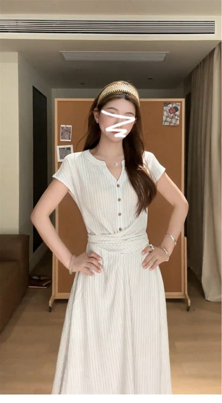 스트라이프 셔츠 원피스 상세 이미지 2