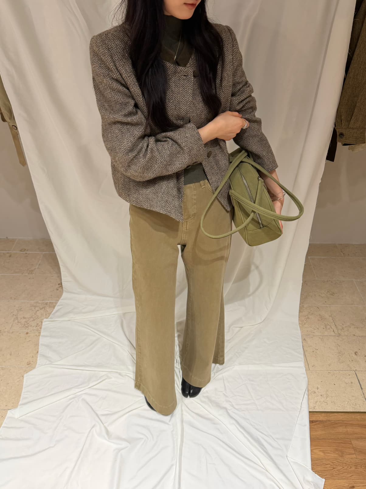 레트로 투톤 칼라 울 블렌드 자켓 상세 이미지 7