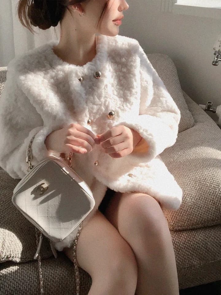 더블 버튼 무스탕 아우터 상세 이미지 3