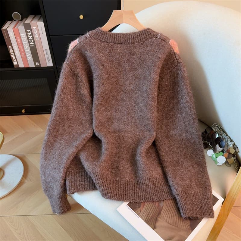 하트 다이아몬드 패턴 가디건 (3color) 상세 이미지 20