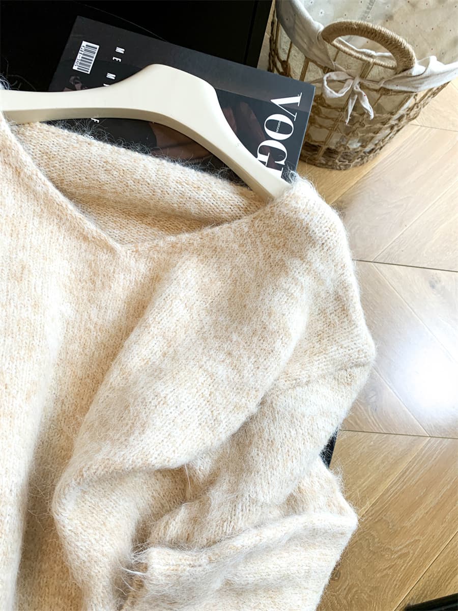 프렌치 스타일 V넥 니트 (3color) 상세 이미지 2