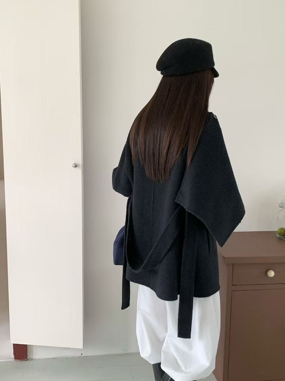 울 폴드 칼라 미디 코트 (3color) 상세 이미지 2
