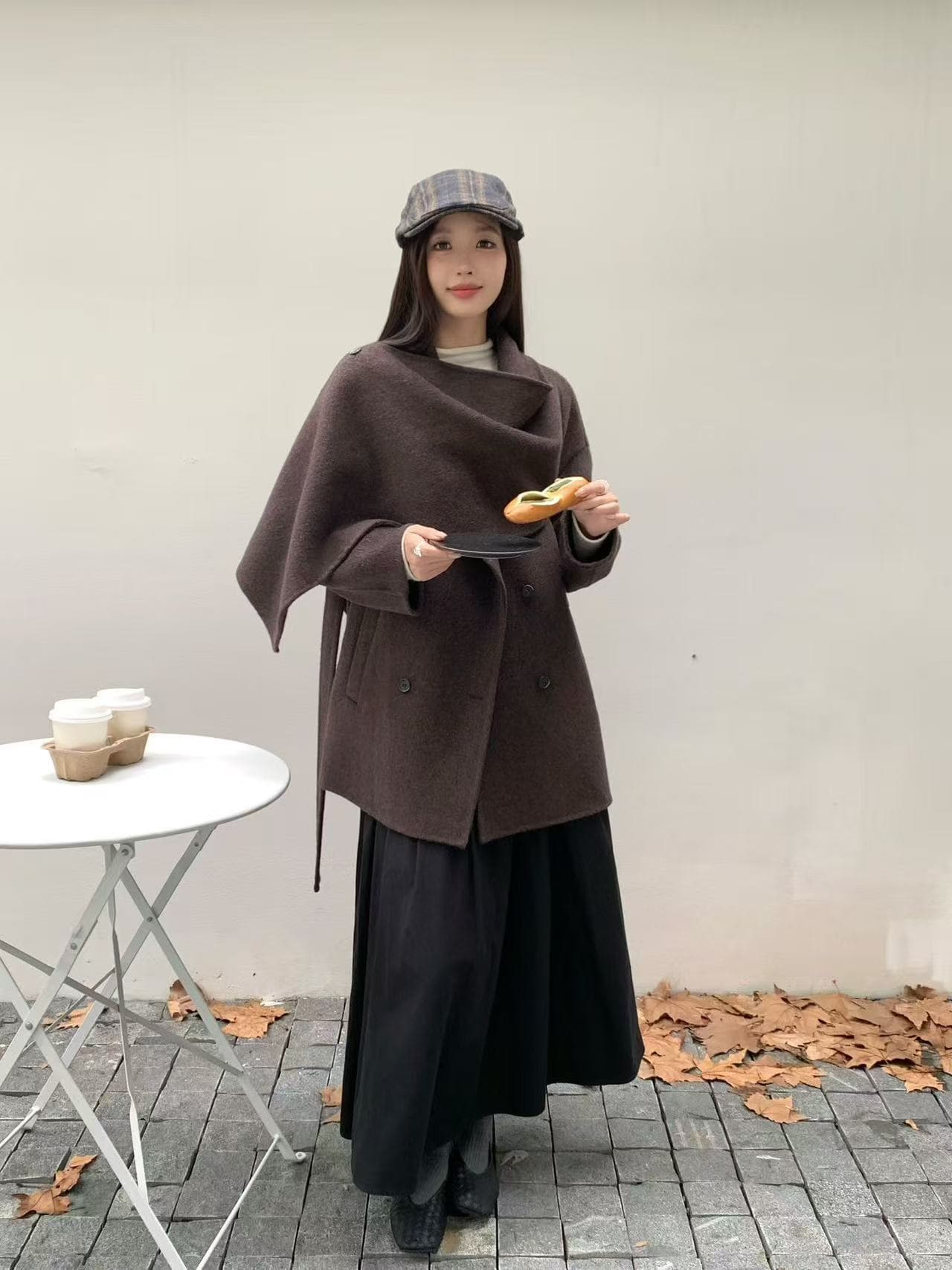 울 폴드 칼라 미디 코트 (3color) 상세 이미지 9