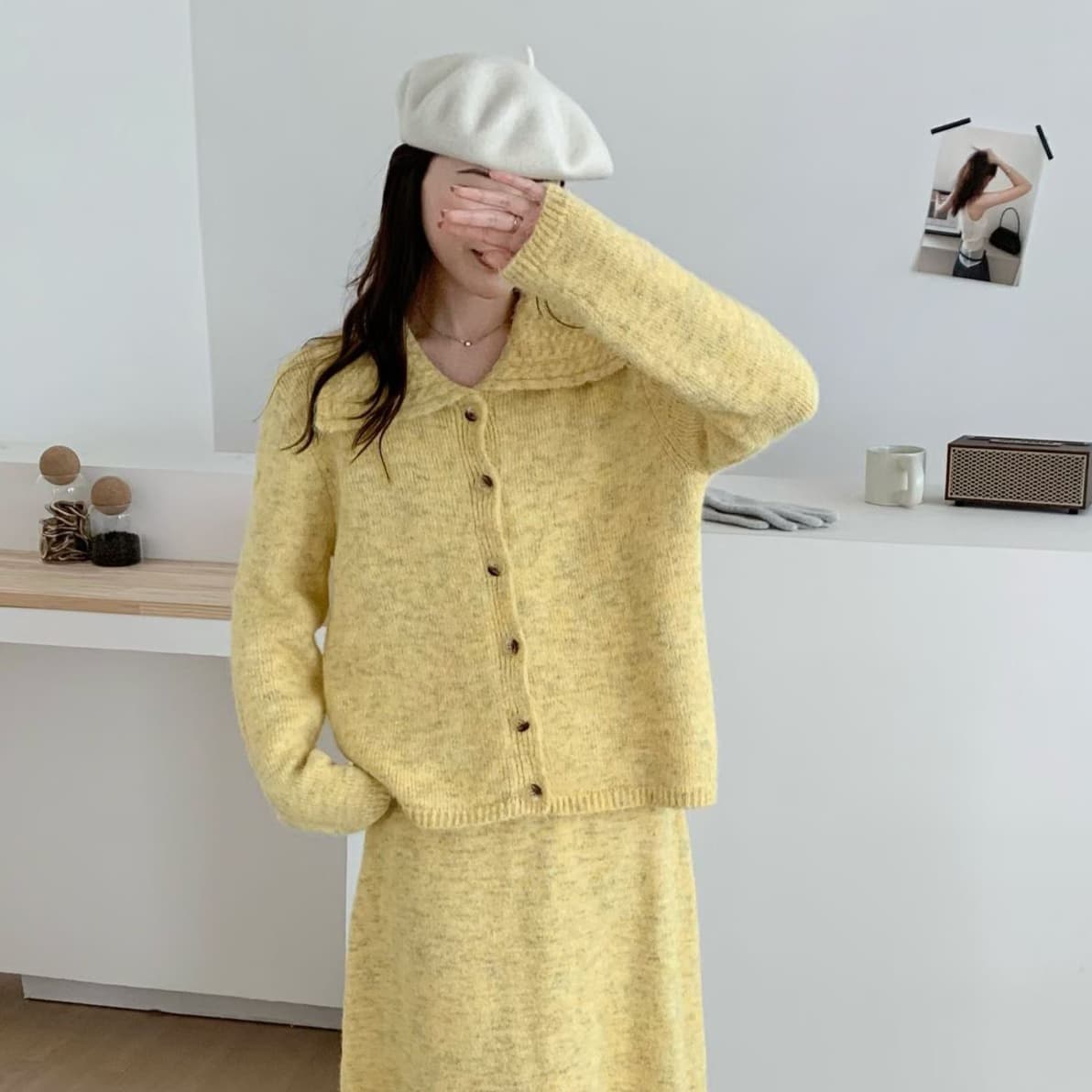 라지 칼라 루즈핏 가디건 (3color) 상세 이미지 6