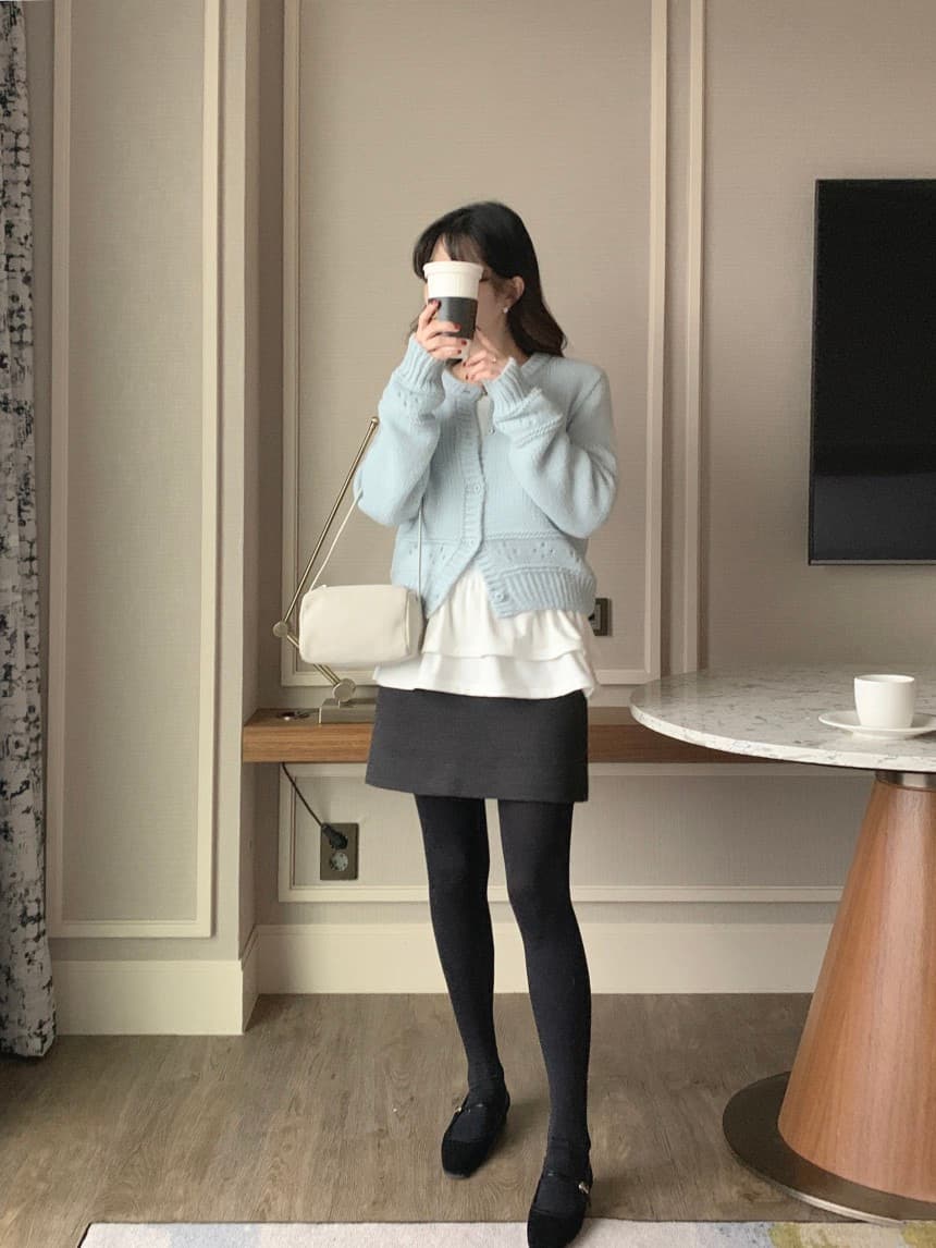 루즈핏 자수 가디건 상세 이미지 30