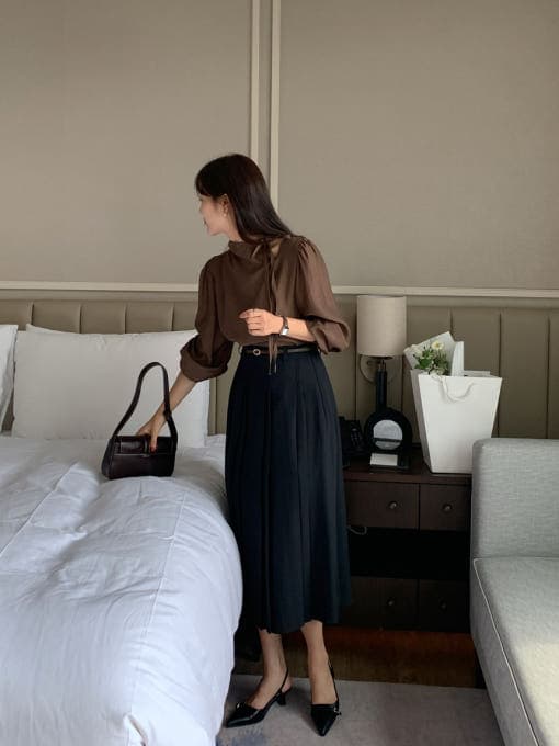 사이드 끈 디테일 긴소매 셔츠 상세 이미지 28