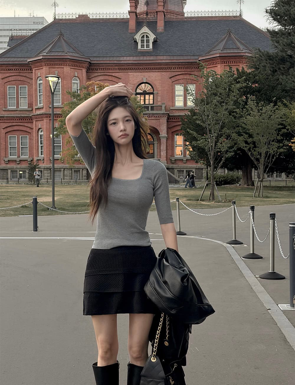 레이스 컷아웃 A라인 스커트 상세 이미지 1