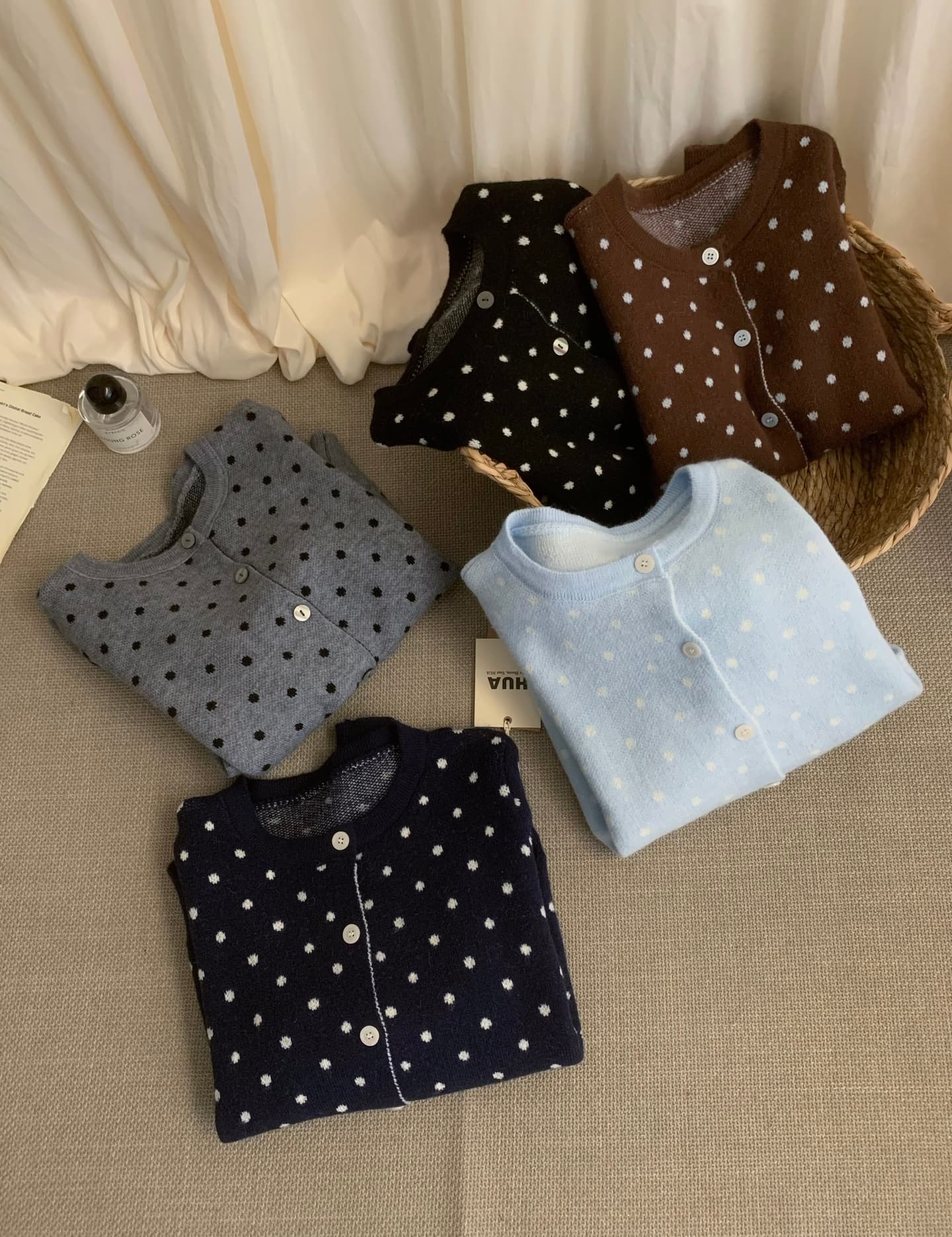 도트 라운드넥 크롭 가디건 (5color) 상세 이미지 11