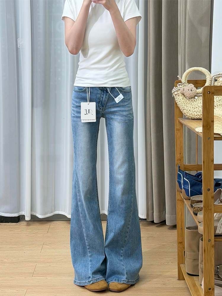 아메리칸 로우웨이스트 플레어 데님 팬츠 상세 이미지 3