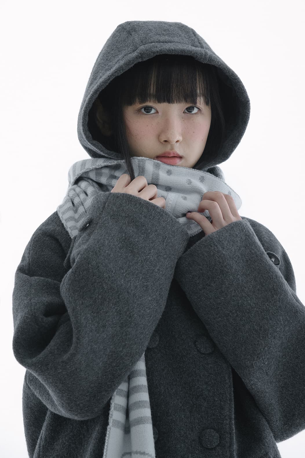 레트로 후드 울 코트 (3color) 상세 이미지 15