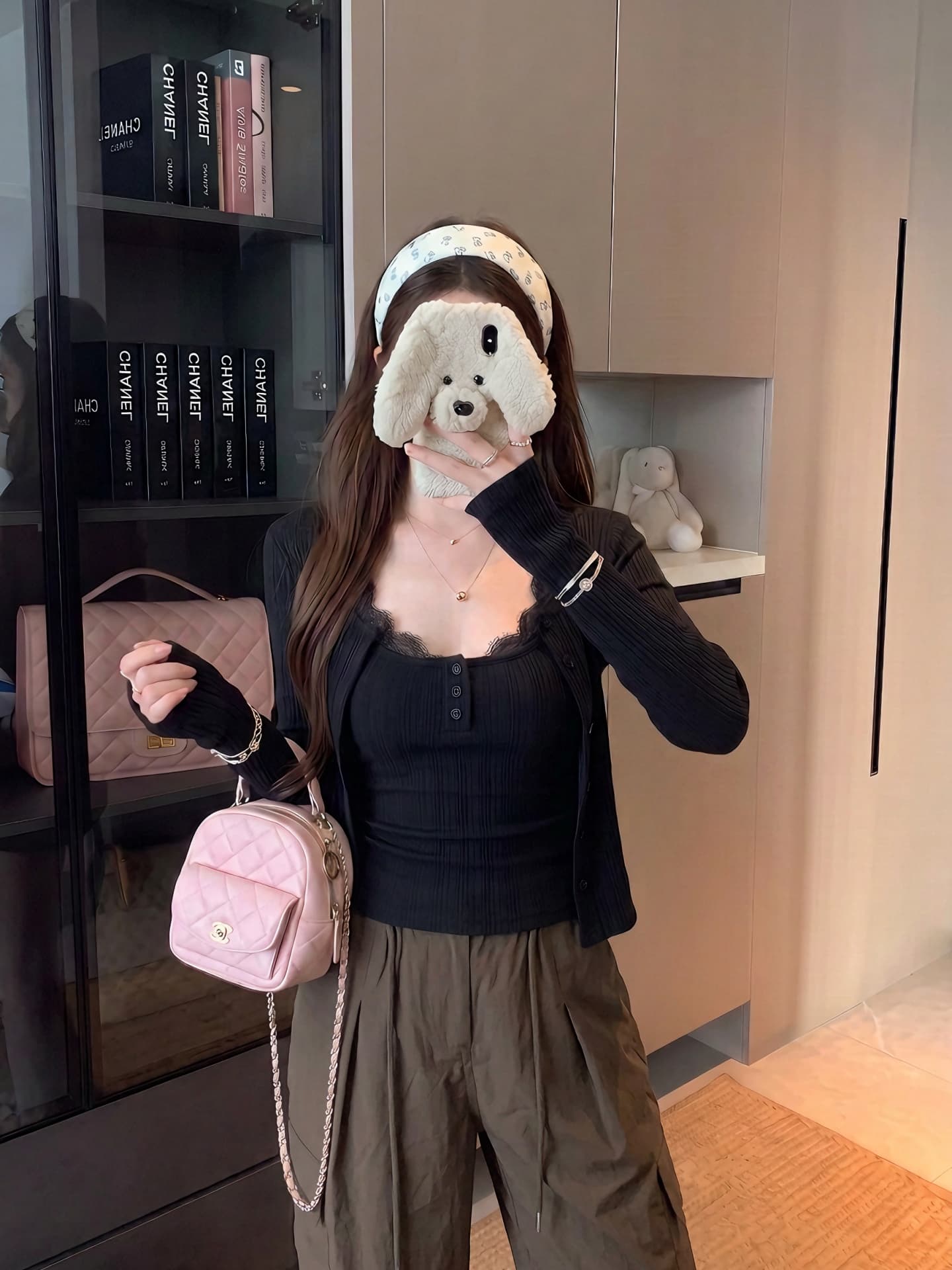 레이스 슬리브리스 가디건 세트 상세 이미지 4