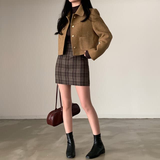 레트로 폴드 칼라 금속 버튼 울 코트 (3color) 상세 이미지 6