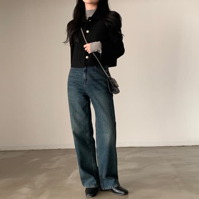 레트로 폴드 칼라 금속 버튼 울 코트 (3color) 상세 이미지 25