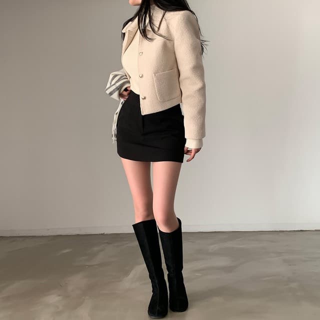 레트로 폴드 칼라 금속 버튼 울 코트 (3color) 상세 이미지 42