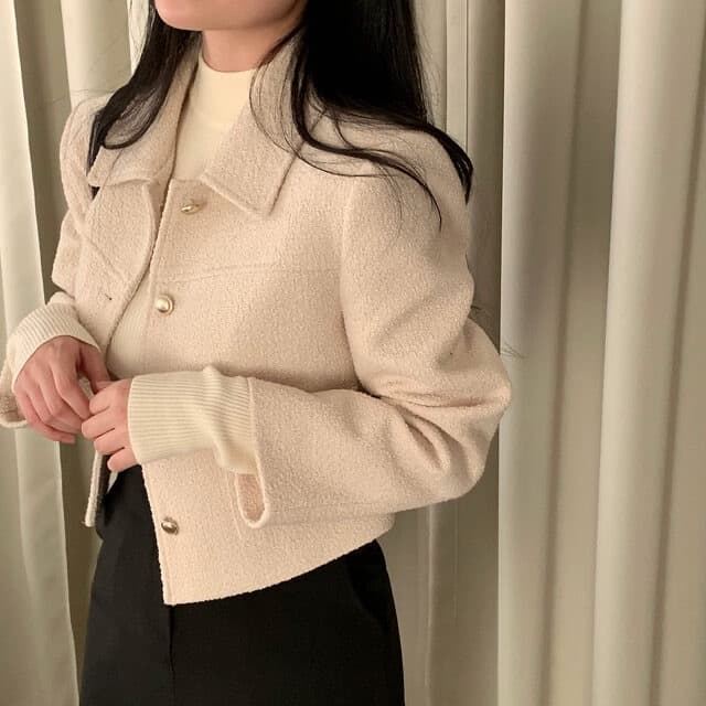 레트로 폴드 칼라 금속 버튼 울 코트 (3color) 상세 이미지 48
