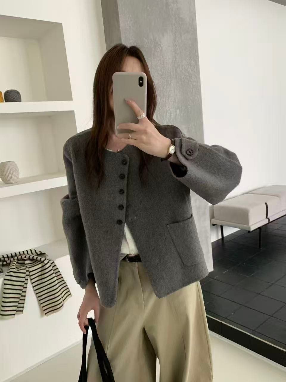 양면 울 단추 코트 (5color) 상세 이미지 2