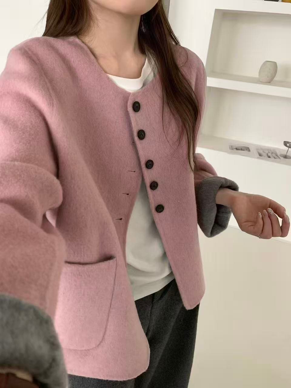 양면 울 단추 코트 (5color) 상세 이미지 3