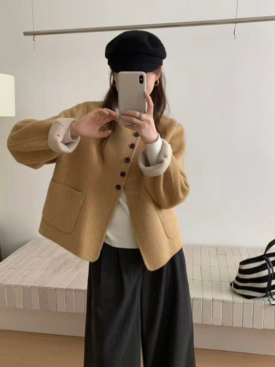 양면 울 단추 코트 (5color) 상세 이미지 4