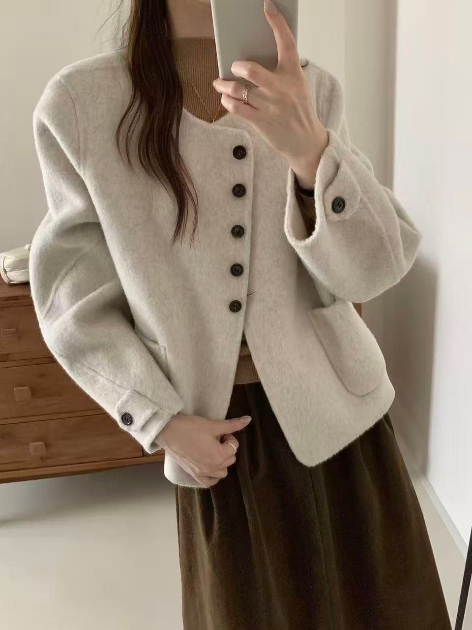 양면 울 단추 코트 (5color) 상세 이미지 6