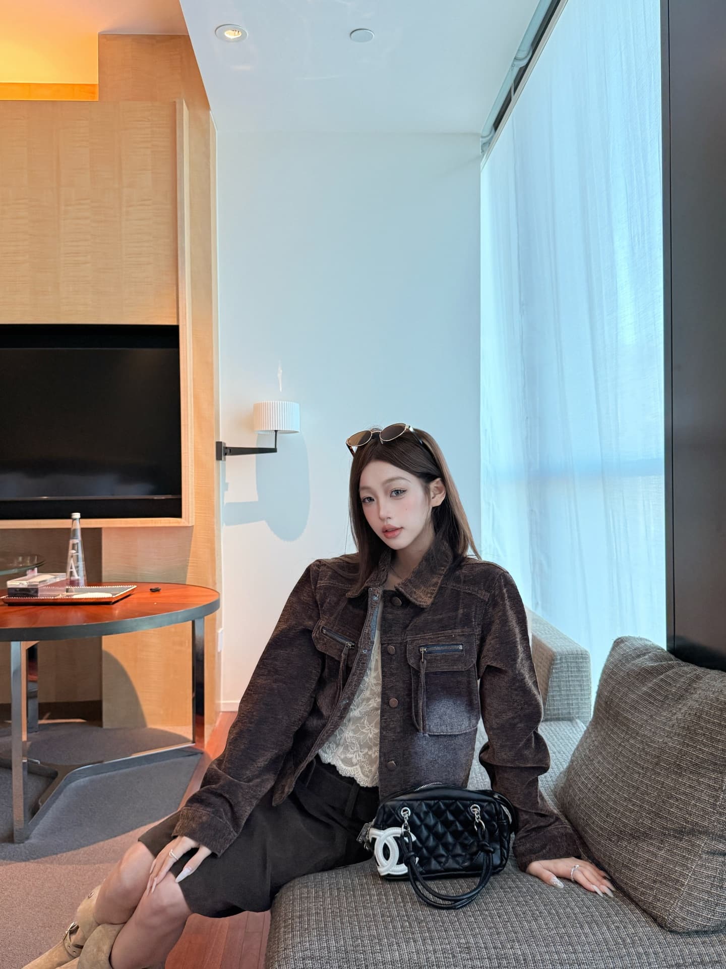 레트로 브라운 폴로넥 데님 자켓 상세 이미지 7