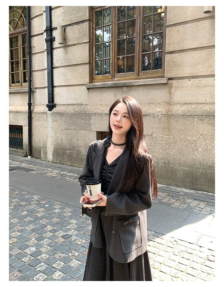 소매 긴 상의 스커트 세트 상세 이미지 27
