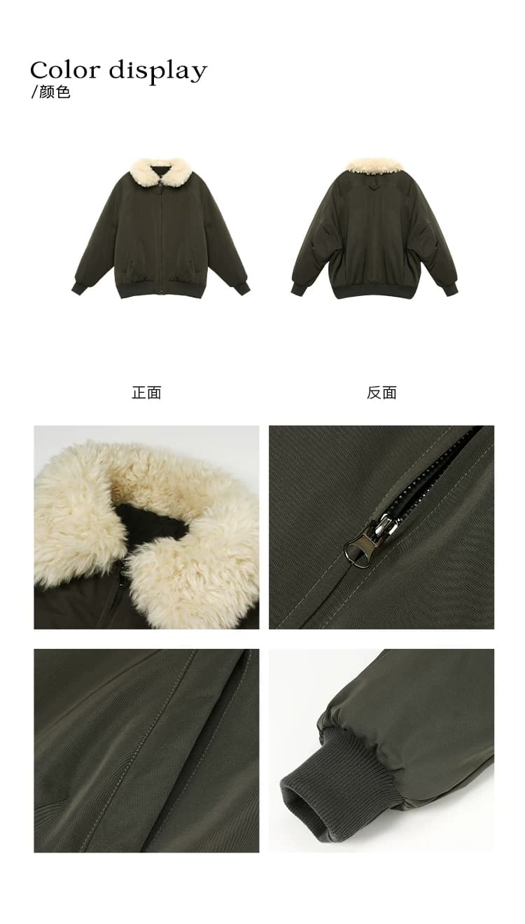 폴드 칼라 루즈핏 면풍 자켓 상세 이미지 3