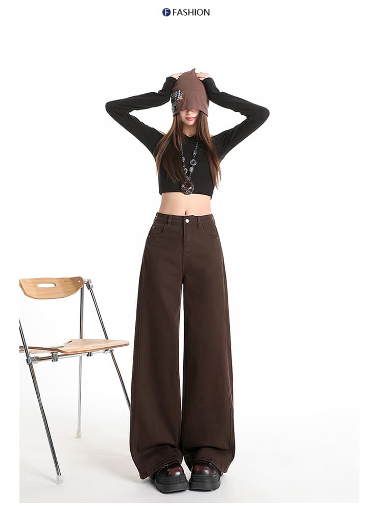 입체 재단 배색 라인 와이드 데님 팬츠 (6color) 상세 이미지 25